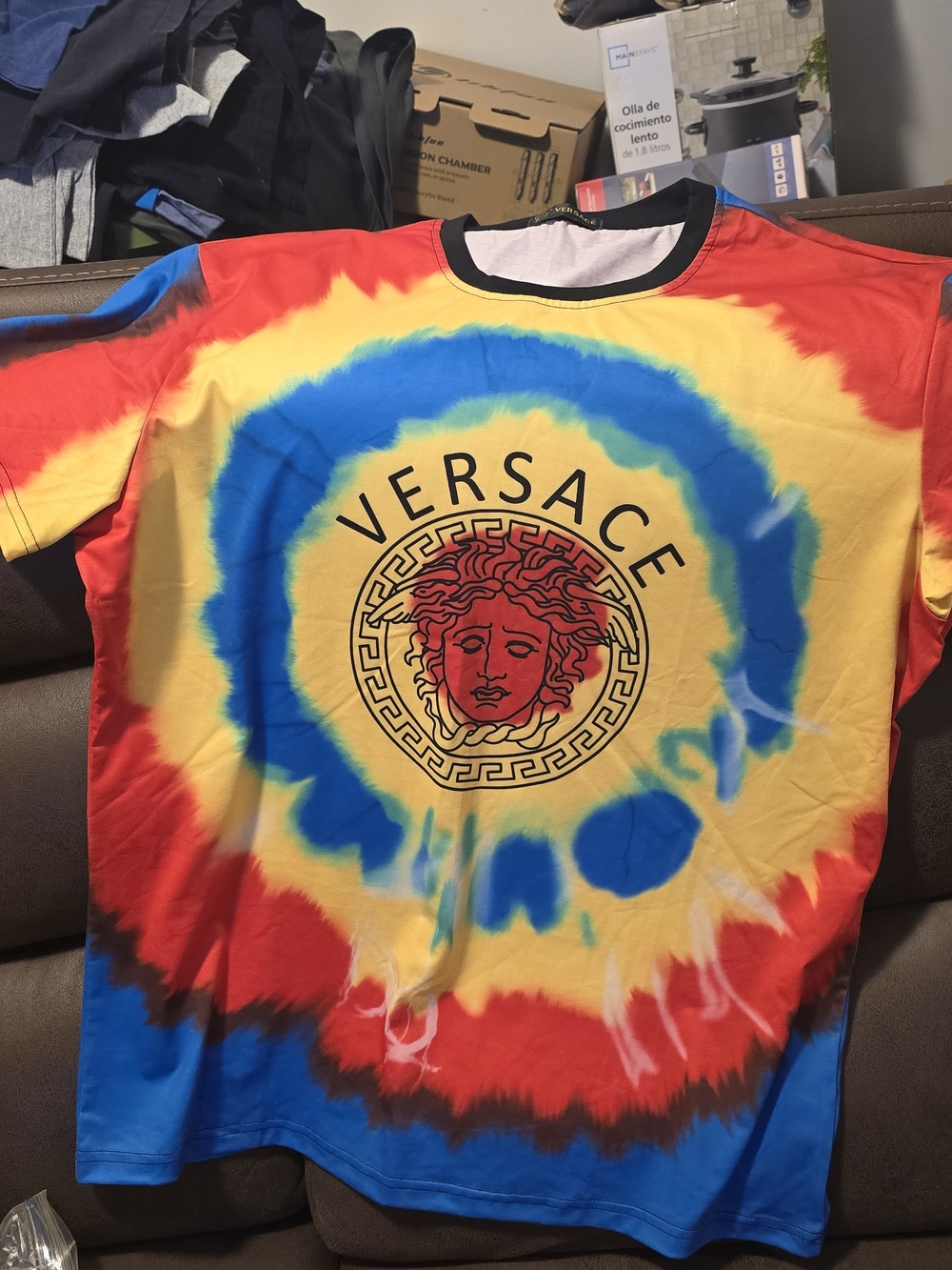 Tie-Dye Medusa Logo Tee - Yellow, Blue, Red